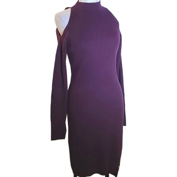 SWEATY BETTY Oxblood RA Knit High/Low Dress M - Picture 5 of 11